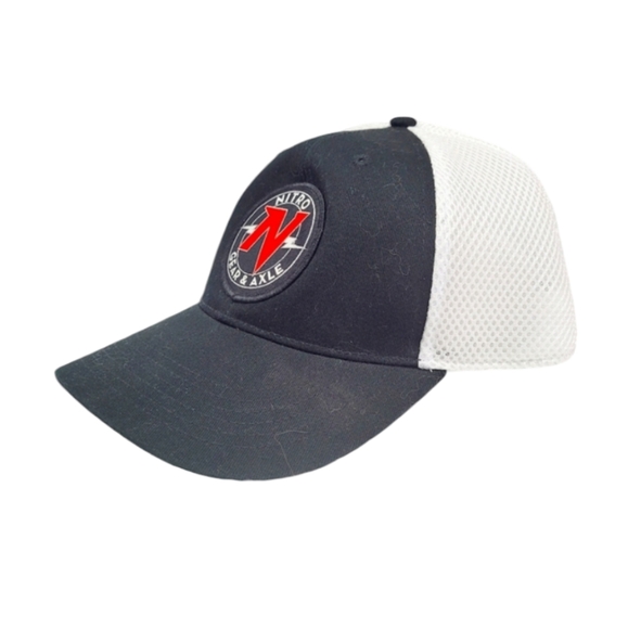 Outdoor Cap Black & White Soft Mesh Nitro Gear & Axle Baseball Hat/Cap - Picture 6 of 8
